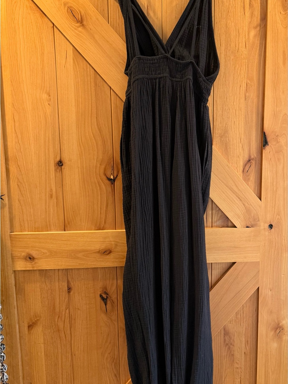 Cupshe Black Smocked-Waist Tie-Strap Jumpsuit - Picture 5 of 7